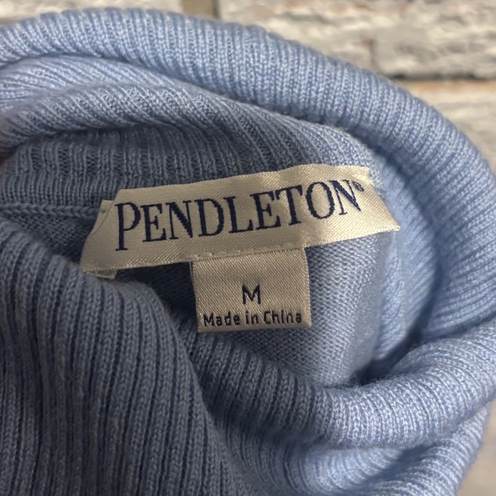 Pendleton Womens Light Blue 100% Merino Wool Turtleneck Sweater Size M RN29685 - Picture 6 of 6